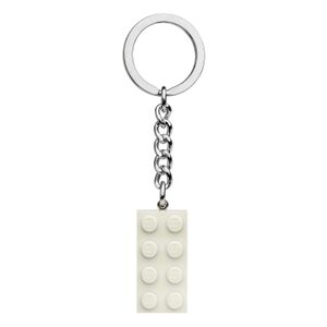 2x4 witte metallic sleutelhanger (854084)